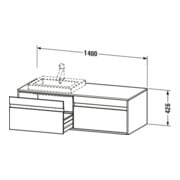 Duravit Waschtischunterschrank Ketho 140x55x42,6cm, f EWT, 2 AZ, B re, bas. m-4