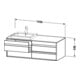 Duravit Waschtischunterschrank Ketho 140x55x49,6cm, f EWT, 4 La, B bs, Ei sw