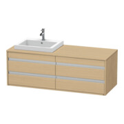 Duravit Waschtischunterschrank Ketho 140x55x49,6cm, f EWT, 4 La, B li, Ei Nat