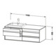 Duravit Waschtischunterschrank Ketho 140x55x49,6cm, f EWT, 4 La, B re, we hgl
