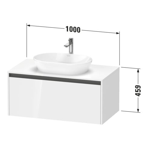 Duravit Waschtischunterschrank Ketho.2 100x55cm, E ma, Pl m 1 Ausschn, wandhängend