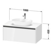 Duravit Waschtischunterschrank Ketho.2 100x55cm, E ma, Pl m 1 Ausschn, wandhängend-3