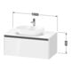 Duravit Waschtischunterschrank Ketho.2 100x55cm, gra m, Pl m 1 Ausschn, wandhängend