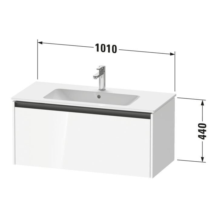 Duravit Waschtischunterschrank Ketho.2 101x48cm, graph ma, 1 Ausz., wandhängend