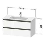 Duravit Waschtischunterschrank Ketho.2 101x48cm, graph ma, 2 Schub., wandhängend-3