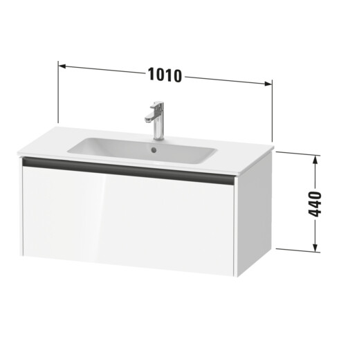Duravit Waschtischunterschrank Ketho.2 101x48cm, Nussb dkl., 1 Ausz., wandhängend