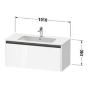 Duravit Waschtischunterschrank Ketho.2 101x48cm, Tau matt, 1 Ausz., wandhängend-3