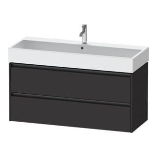 Duravit Waschtischunterschrank Ketho.2 118,4x46cm, graph matt, 2 Schub., wandhängend