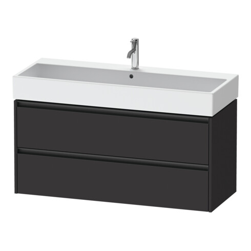 Duravit Waschtischunterschrank Ketho.2 118,4x46cm, graph matt, 2 Schub., wandhängend