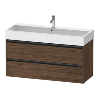 Duravit Waschtischunterschrank Ketho.2 118,4x46cm, Nussb dkl., 2 Schub., wandhängend