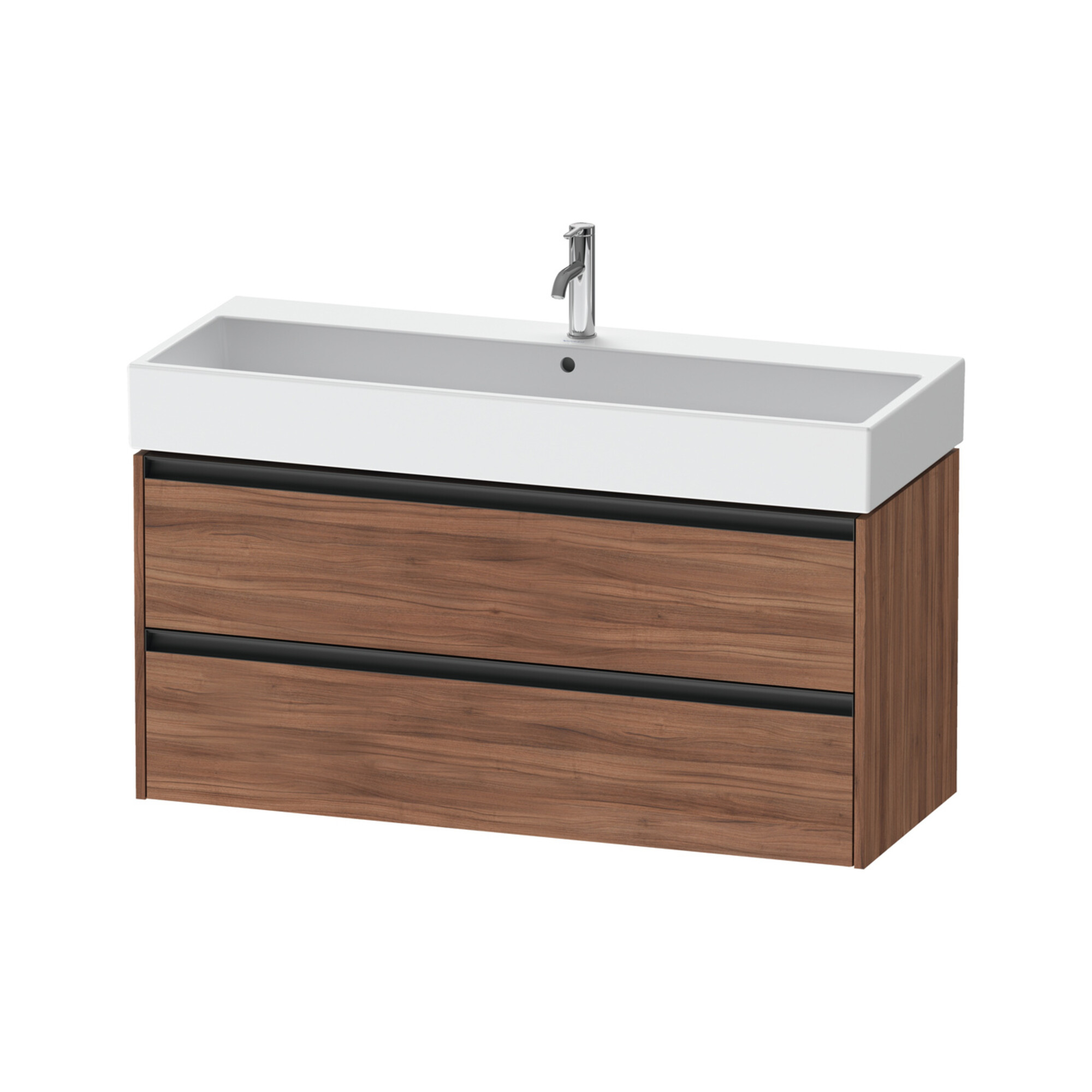 Duravit Waschtischunterschrank Ketho.2 118,4x46cm, Nussb Nat, 2 Schub., wandhängend