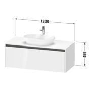 Duravit Waschtischunterschrank Ketho.2 120x55cm, E ma, Pl m 1 Ausschn, wandhängend-3