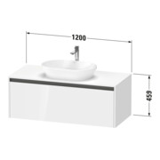 Duravit Waschtischunterschrank Ketho.2 120x55cm, E s, Pl m 1 Ausschn, wandhängend-3