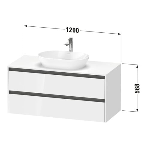 Duravit Waschtischunterschrank Ketho.2 120x55cm, N N, Pl m 1 Ausschn, wandhängend