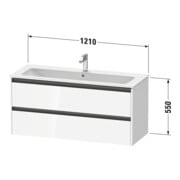 Duravit Waschtischunterschrank Ketho.2 121x48cm, Ei Nat, 2 Schub., wandhängend-3