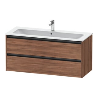 Duravit Waschtischunterschrank Ketho.2 121x48cm, Nussb Nat, 2 Schub., wandhängend