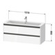Duravit Waschtischunterschrank Ketho.2 121x48cm, Nussb Nat, 2 Schub., wandhängend