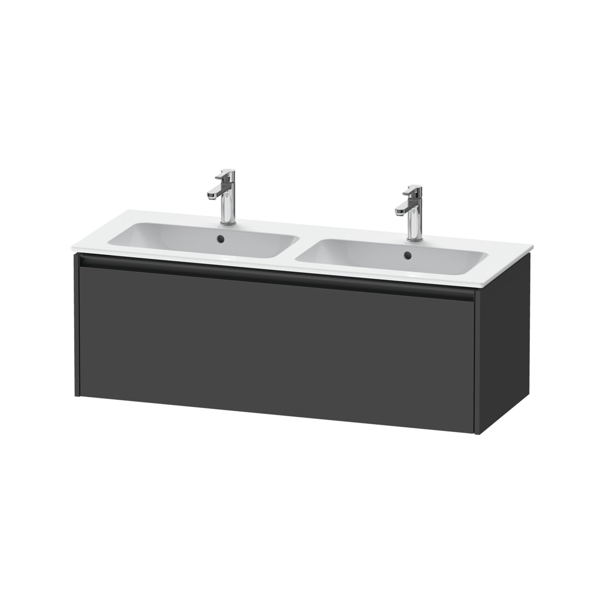 Duravit Waschtischunterschrank Ketho.2 128x48x44cm, 1 Ausz., wandhängend, graph matt