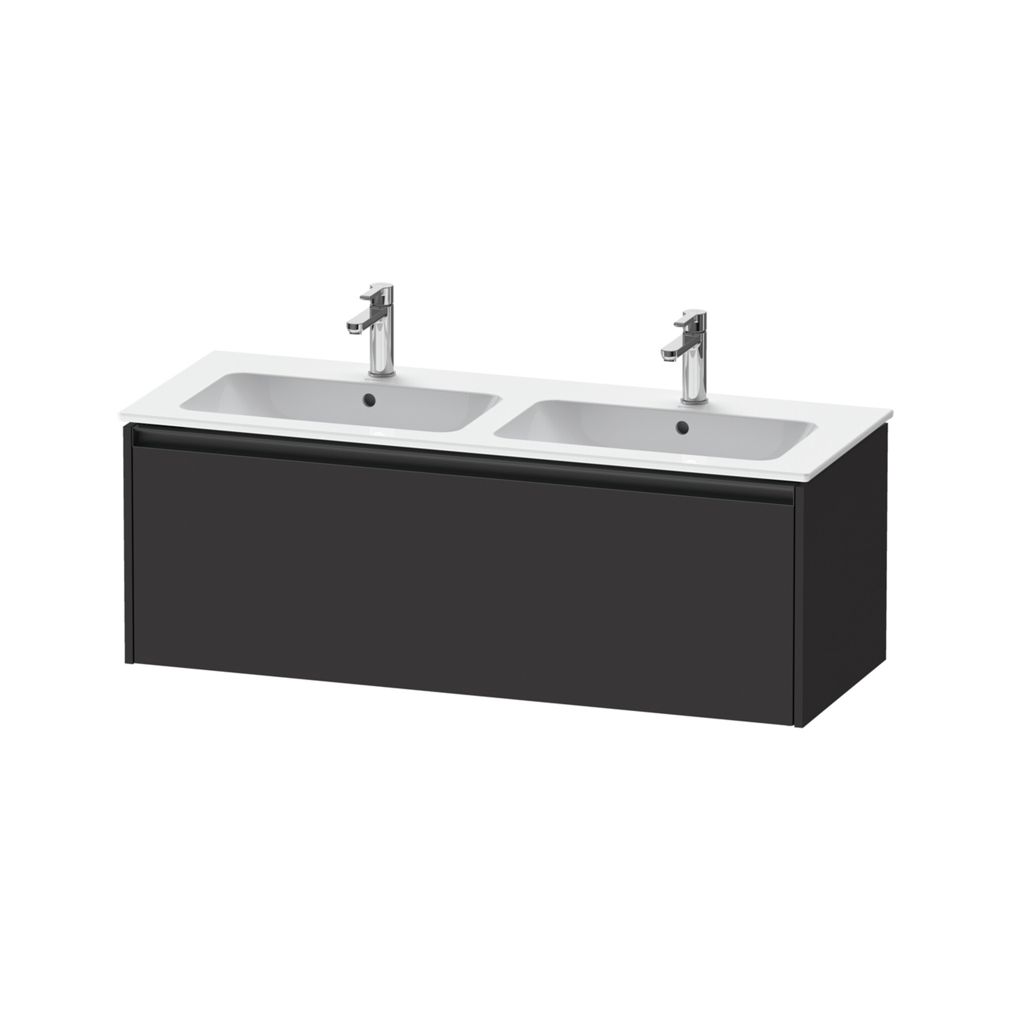 Duravit Waschtischunterschrank Ketho.2 128x48x44cm, 1 Ausz., wandhängend, graph matt