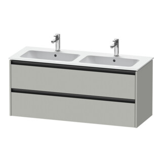 Duravit Waschtischunterschrank Ketho.2 128x48x55cm, 2 Schub., wandhängend, betongr ma