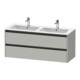 Duravit Waschtischunterschrank Ketho.2 128x48x55cm, 2 Schub., wandhängend, betongr ma-1