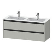 Duravit Waschtischunterschrank Ketho.2 128x48x55cm, 2 Schub., wandhängend, betongr ma