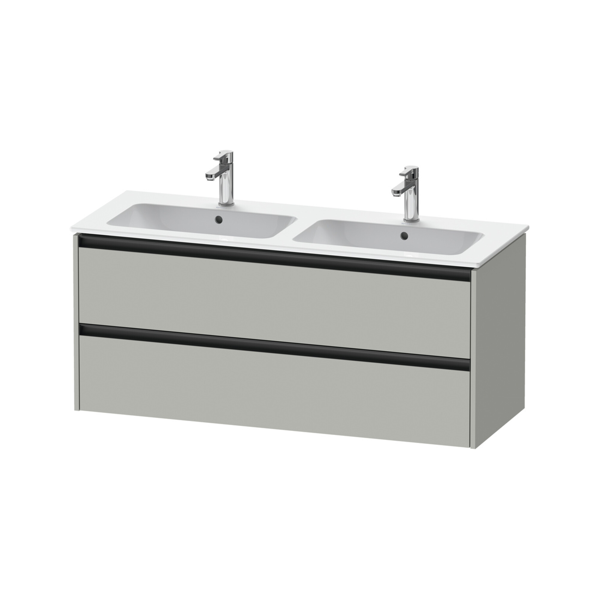 Duravit Waschtischunterschrank Ketho.2 128x48x55cm, 2 Schub., wandhängend, betongr ma