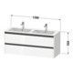 Duravit Waschtischunterschrank Ketho.2 128x48x55cm, 2 Schub., wandhängend, Ei marm.