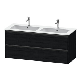Duravit Waschtischunterschrank Ketho.2 128x48x55cm, 2 Schub., wandhängend, Ei schwarz