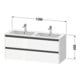 Duravit Waschtischunterschrank Ketho.2 128x48x55cm, 2 Schub., wandhängend, Ei schwarz