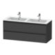 Duravit Waschtischunterschrank Ketho.2 128x48x55cm, 2 Schub., wandhängend, graph matt-1