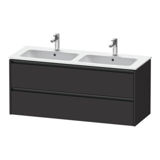 Duravit Waschtischunterschrank Ketho.2 128x48x55cm, 2 Schub., wandhängend, graph matt
