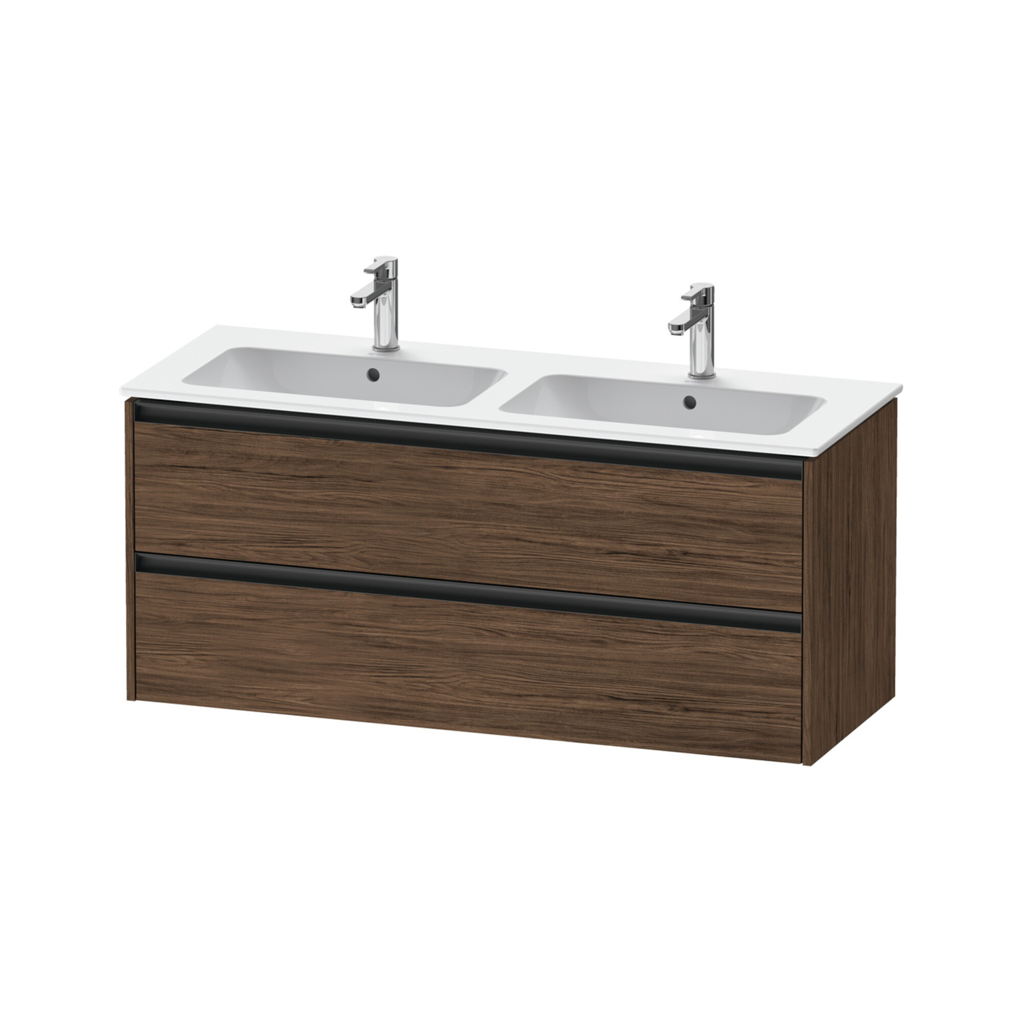 Duravit Waschtischunterschrank Ketho.2 128x48x55cm, 2 Schub., wandhängend, Nussb dkl.