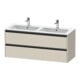 Duravit Waschtischunterschrank Ketho.2 128x48x55cm, 2 Schub., wandhängend, Tau matt-1