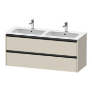 Duravit Waschtischunterschrank Ketho.2 128x48x55cm, 2 Schub., wandhängend, Tau matt