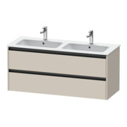 Duravit Waschtischunterschrank Ketho.2 128x48x55cm, 2 Schub., wandhängend, taupe matt