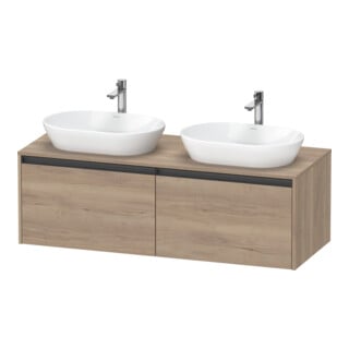 Duravit Waschtischunterschrank Ketho.2 140x55cm, B bs, Ei marm., 2 Ausz., wandhängend