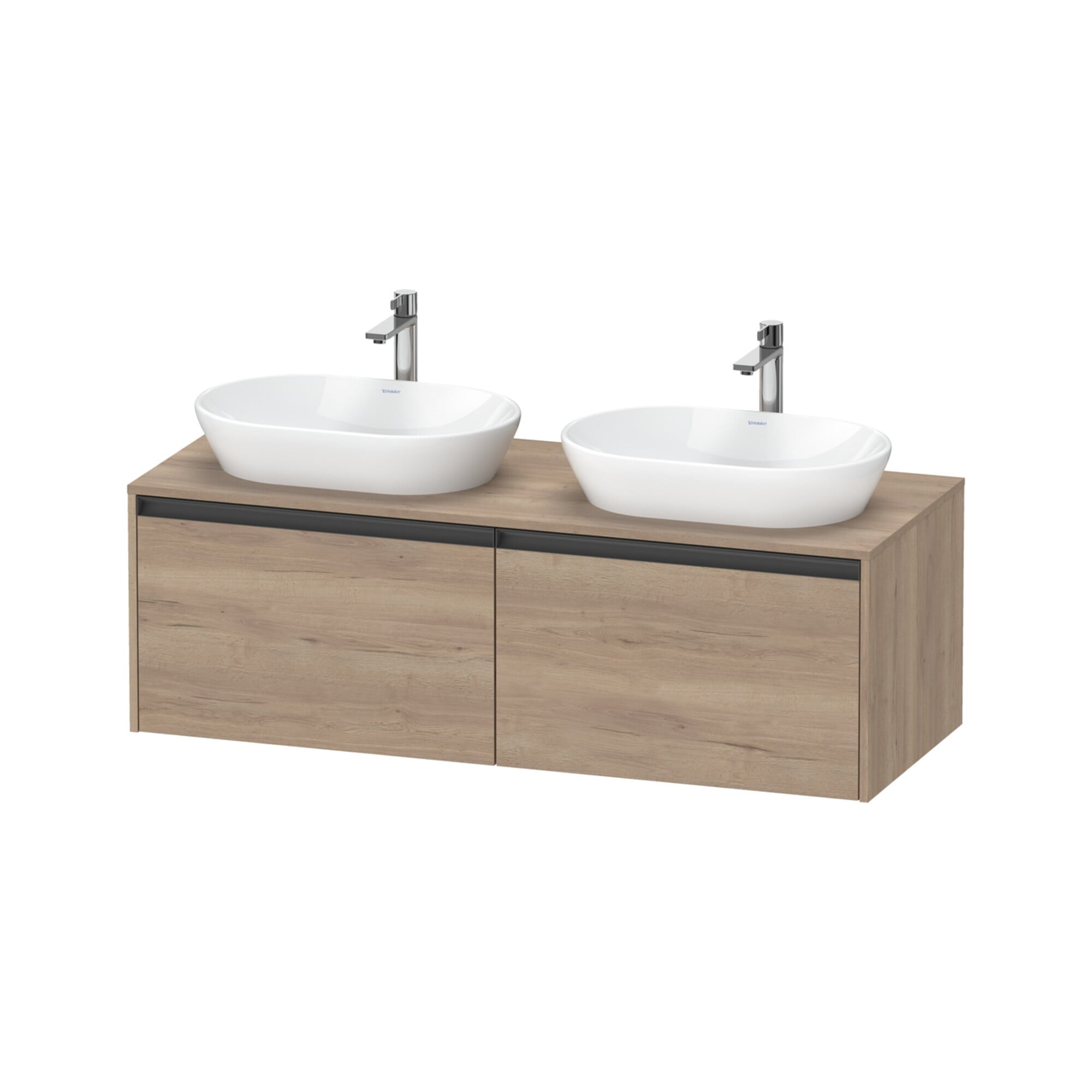 Duravit Waschtischunterschrank Ketho.2 140x55cm, B bs, Ei marm., 2 Ausz., wandhängend