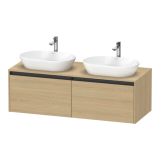 Duravit Waschtischunterschrank Ketho.2 140x55cm, B bs, Ei Nat, 2 Ausz., wandhängend