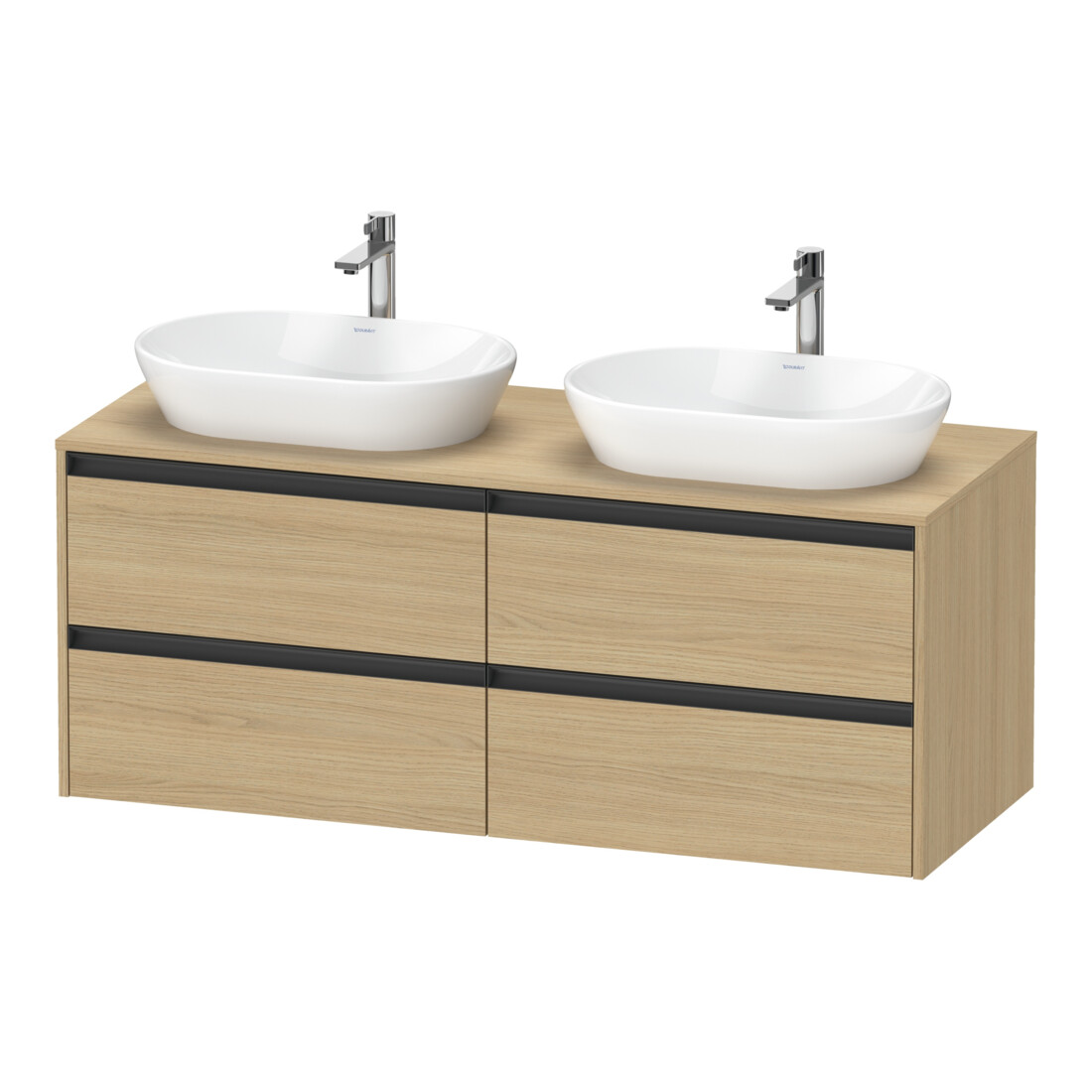 Duravit Waschtischunterschrank Ketho.2 140x55cm, B bs, Ei Nat, 4 Schub., wandhängend