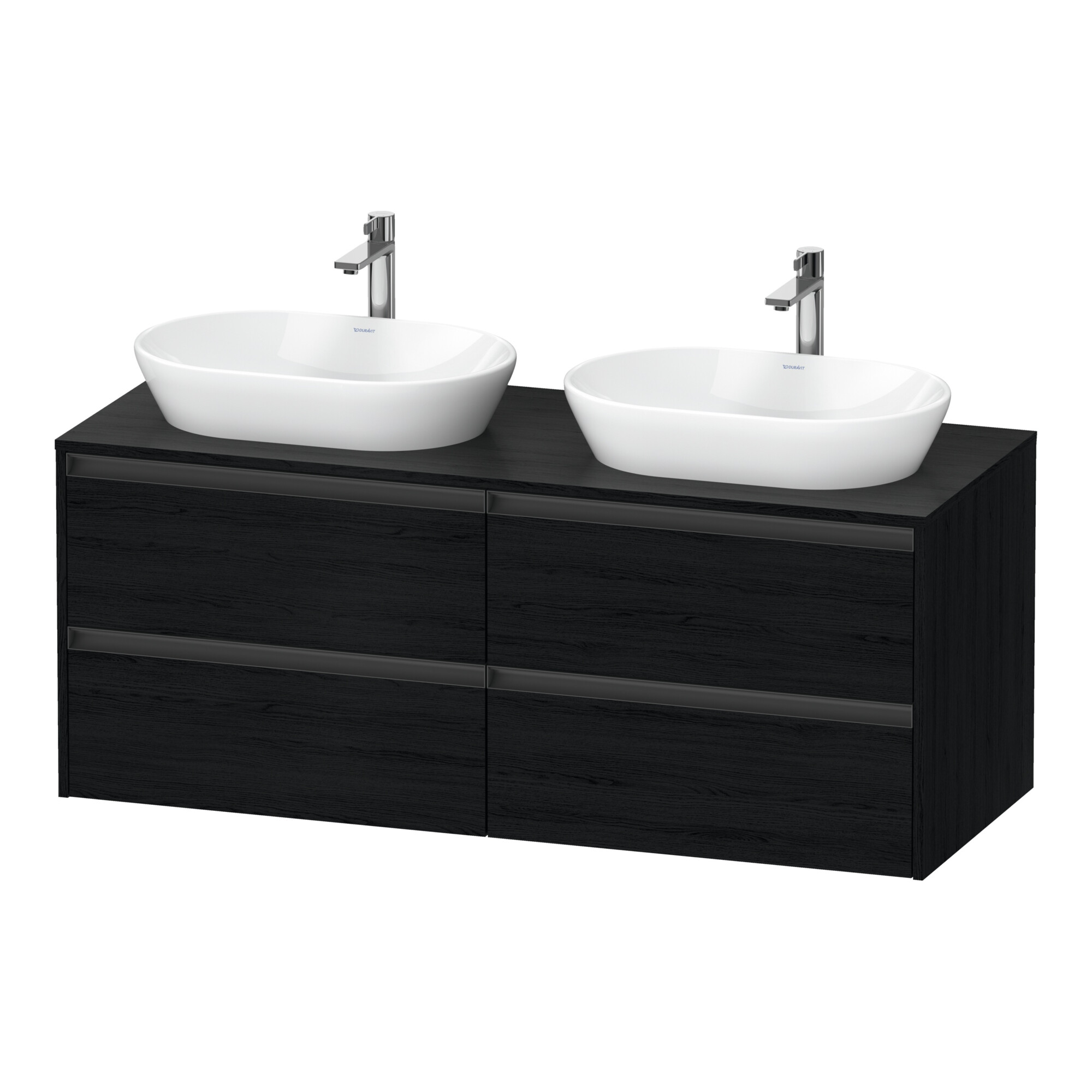 Duravit Waschtischunterschrank Ketho.2 140x55cm, B bs, Ei sw, 4 Schub., wandhängend