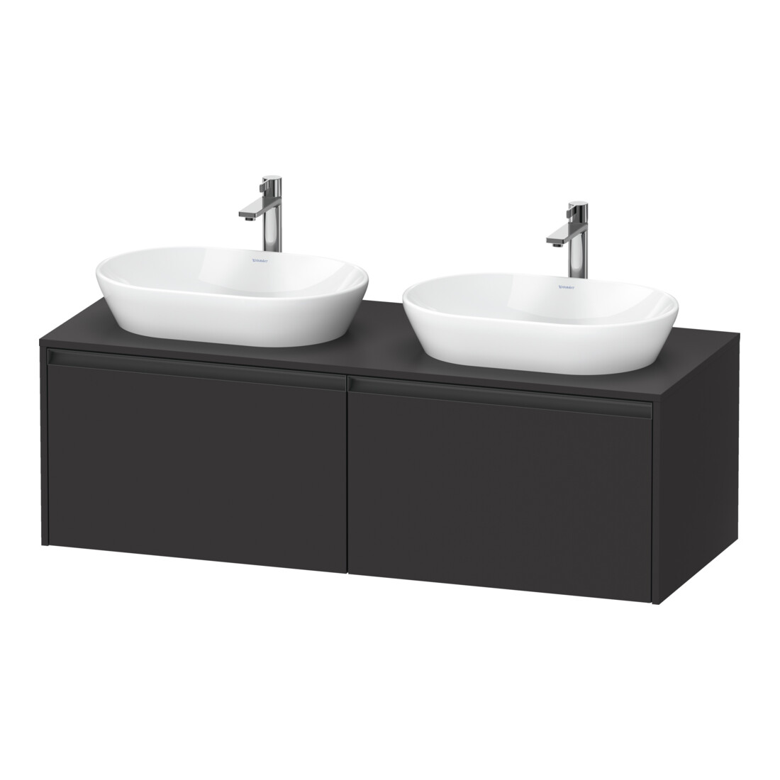 Duravit Waschtischunterschrank Ketho.2 140x55cm, B bs, gra matt, 2 Ausz., wandhängend