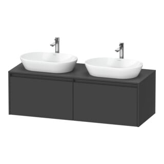 Duravit Waschtischunterschrank Ketho.2 140x55cm, B bs, graph ma, 2 Ausz., wandhängend