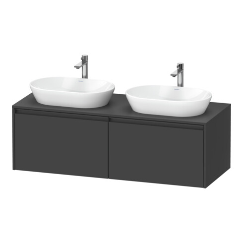 Duravit Waschtischunterschrank Ketho.2 140x55cm, B bs, graph ma, 2 Ausz., wandhängend