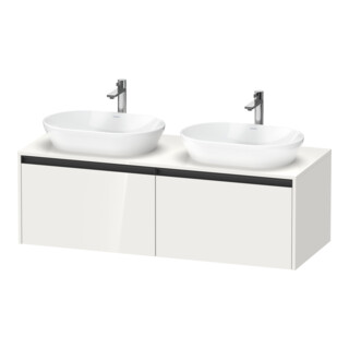 Duravit Waschtischunterschrank Ketho.2 140x55cm, B bs, we. hgl, 2 Ausz., wandhängend