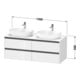 Duravit Waschtischunterschrank Ketho.2 140x55cm, B bs, we. hgl, 4 Schub., wandhängend
