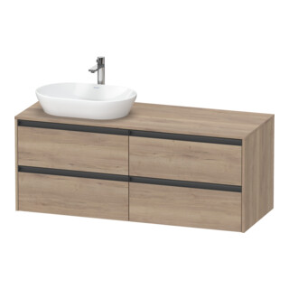 Duravit Waschtischunterschrank Ketho.2 140x55cm, B L, Ei marm., 4 Schub., wandhängend
