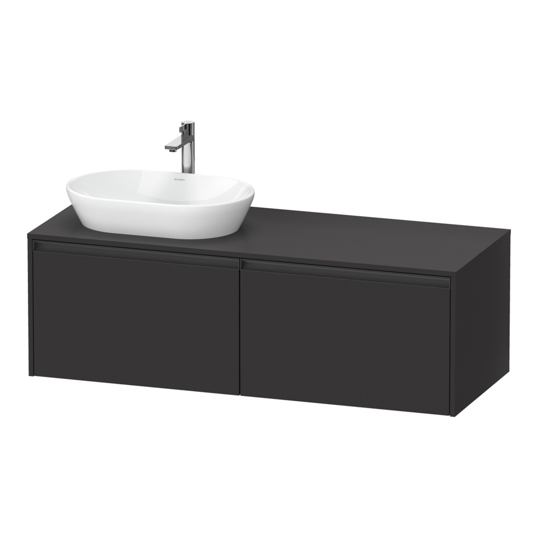 Duravit Waschtischunterschrank Ketho.2 140x55cm, B L, gra matt, 2 Ausz., wandhängend