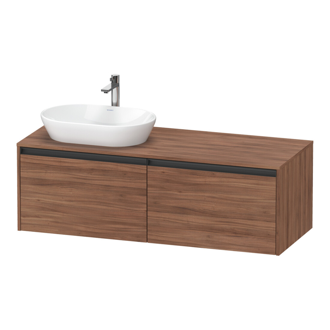 Duravit Waschtischunterschrank Ketho.2 140x55cm, B L, Nussb Nat, 2 Ausz., wandhängend