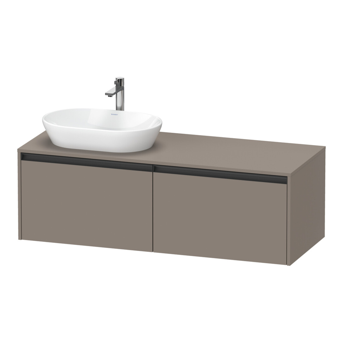 Duravit Waschtischunterschrank Ketho.2 140x55cm, B li, bas. ma, 2 Ausz., wandhängend